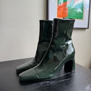 Green Patent Leather Boots